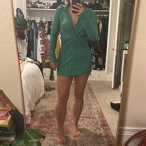 ASOS ribbed green mini dress